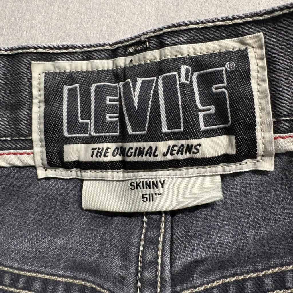 Levi's 511 Skinny Jeans Mens 32x30 Black Denim 100% Cotton Made in Mexico