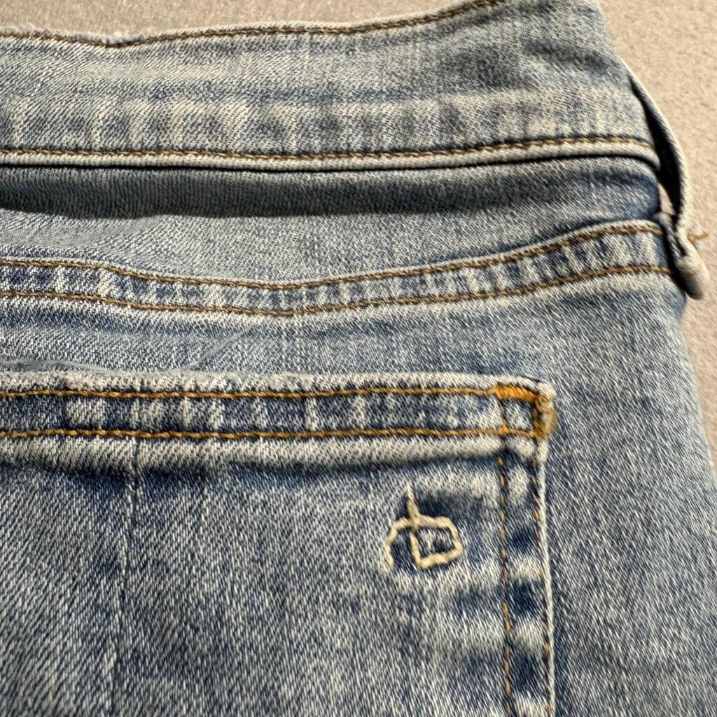 Rag & Bone Ankle Skinny Jeans Womens 30 Distressed Blue Denim Stretch