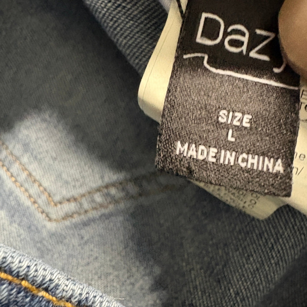 Dazy Womens Wide Leg Jeans Size Large Blue High Rise Denim Pants Casual Slant