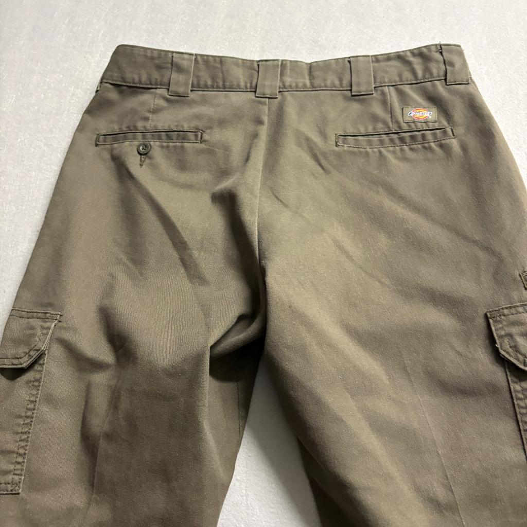 Dickies Flex Mens Cargo Pants 36x32 Green Brown Workwear Utility Trousers