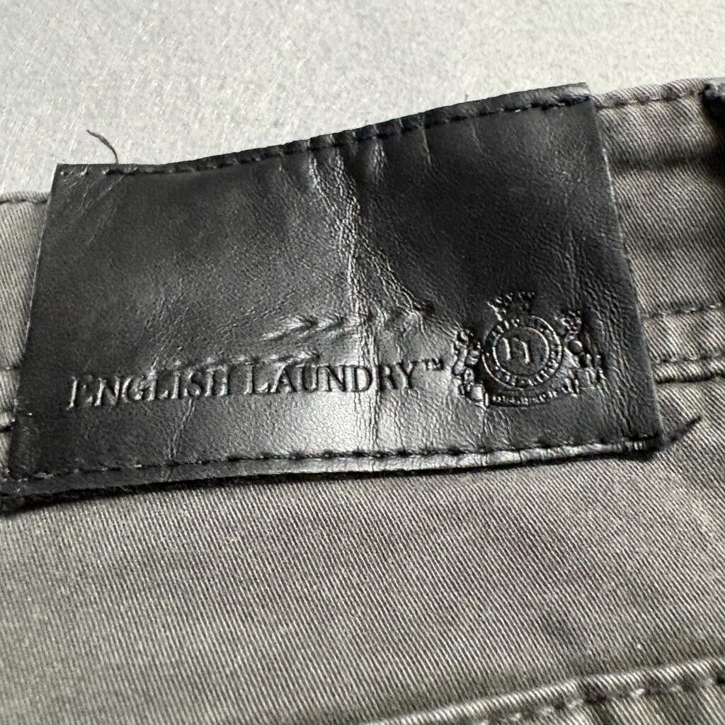 English Laundry Mens Pants 36x32 Gray Cotton Blend Stretch Straight Leg Chino