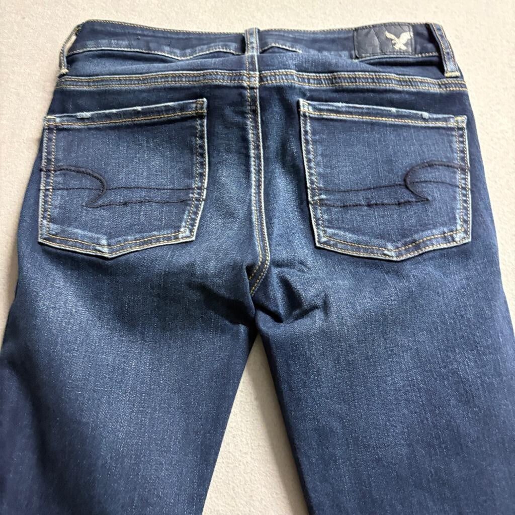 American Eagle Super Stretch Jegging Womens Size 2 Short Dark Wash Blue Denim