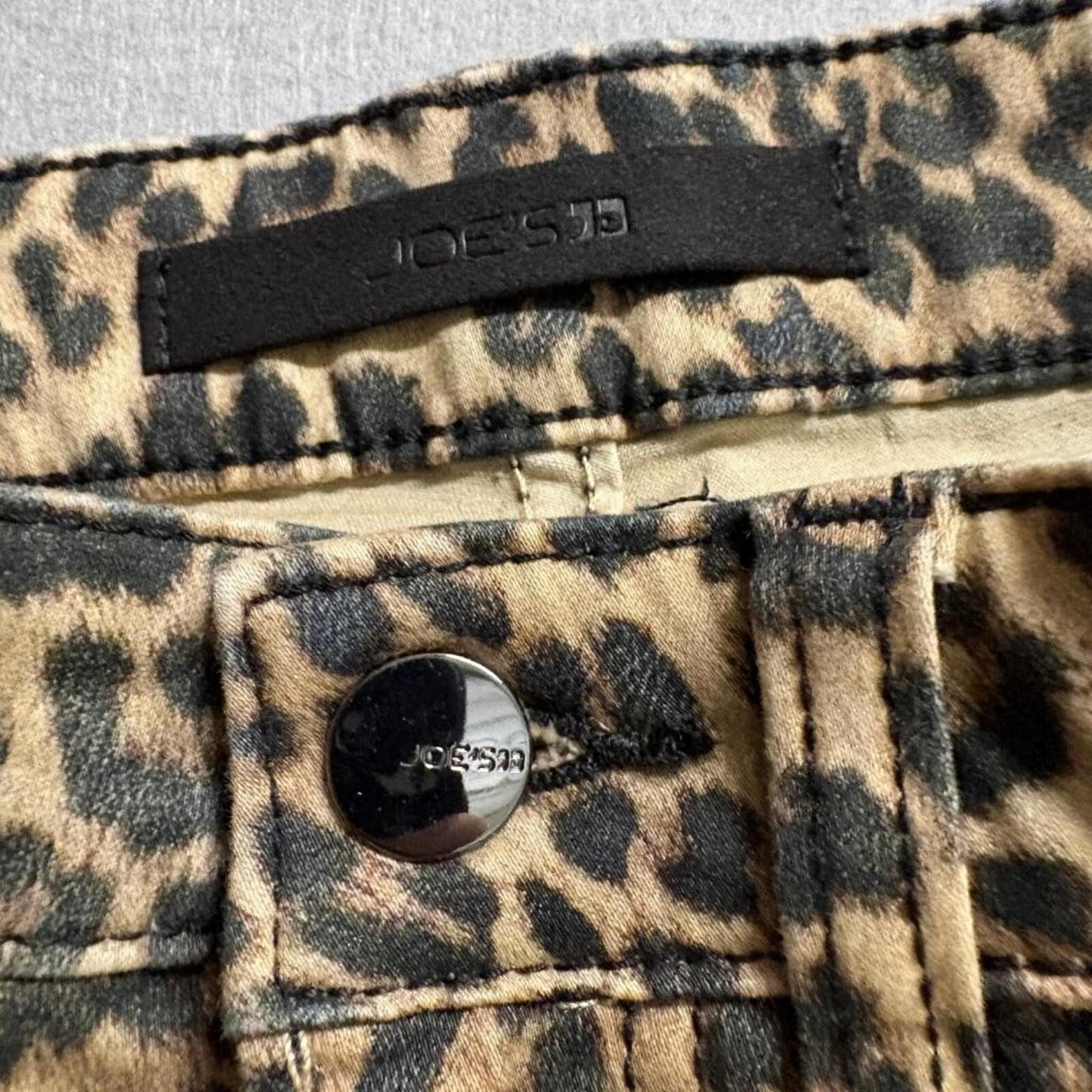 Joe's Jeans The Callie High Rise Cropped Boot Leopard Print Denim Pants Size 25