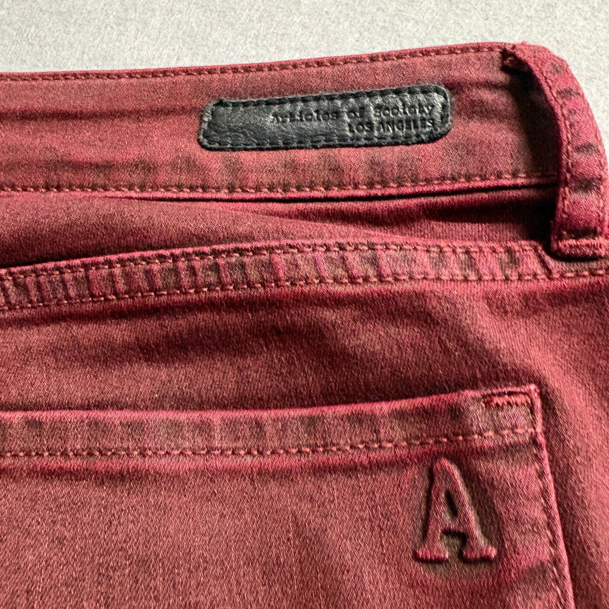 Articles of Society Skinny Jeans Womens 27 Burgundy Red Stretch Denim