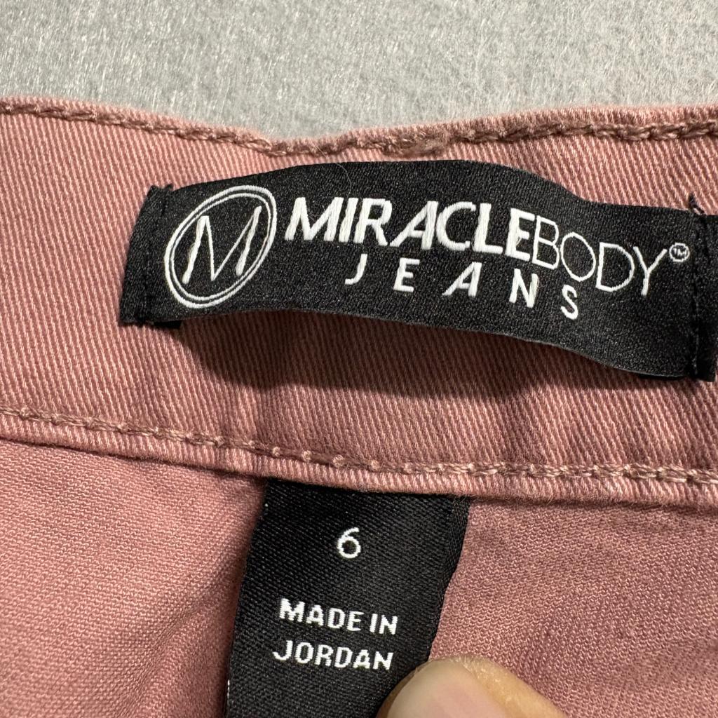 Miraclebody Jeans Womens 6 Faith Skinny Pants Dusty Rose Pink Stretch Cotton