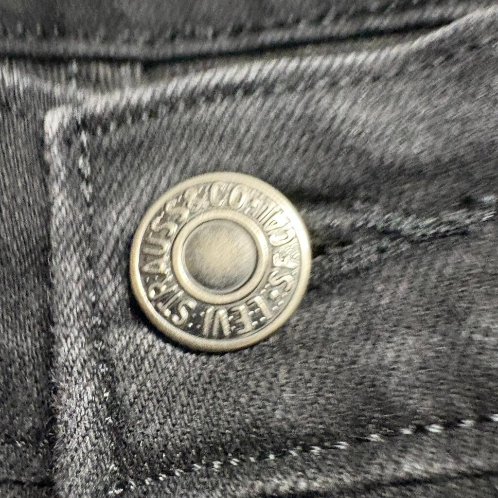 Levis 505 Straight Jeans Womens 16M Black Denim Stretch Pants W33 L32