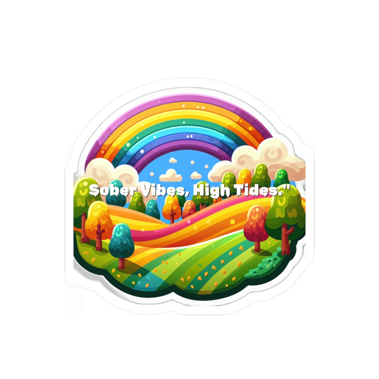 Sober Vibes High Tides – Sobriety Sticker