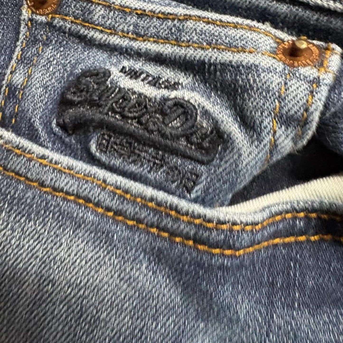 Superdry Mens Jeans 30x32 Slim Fit Blue Denim Copper Black Denim Corporal