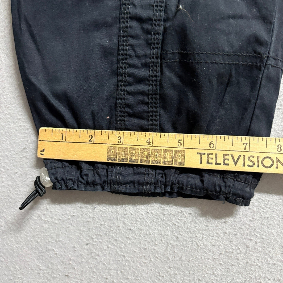 Style & Co Womens Cargo Pants Size 8 Black Capri Cropped Drawstring Hem Y2K