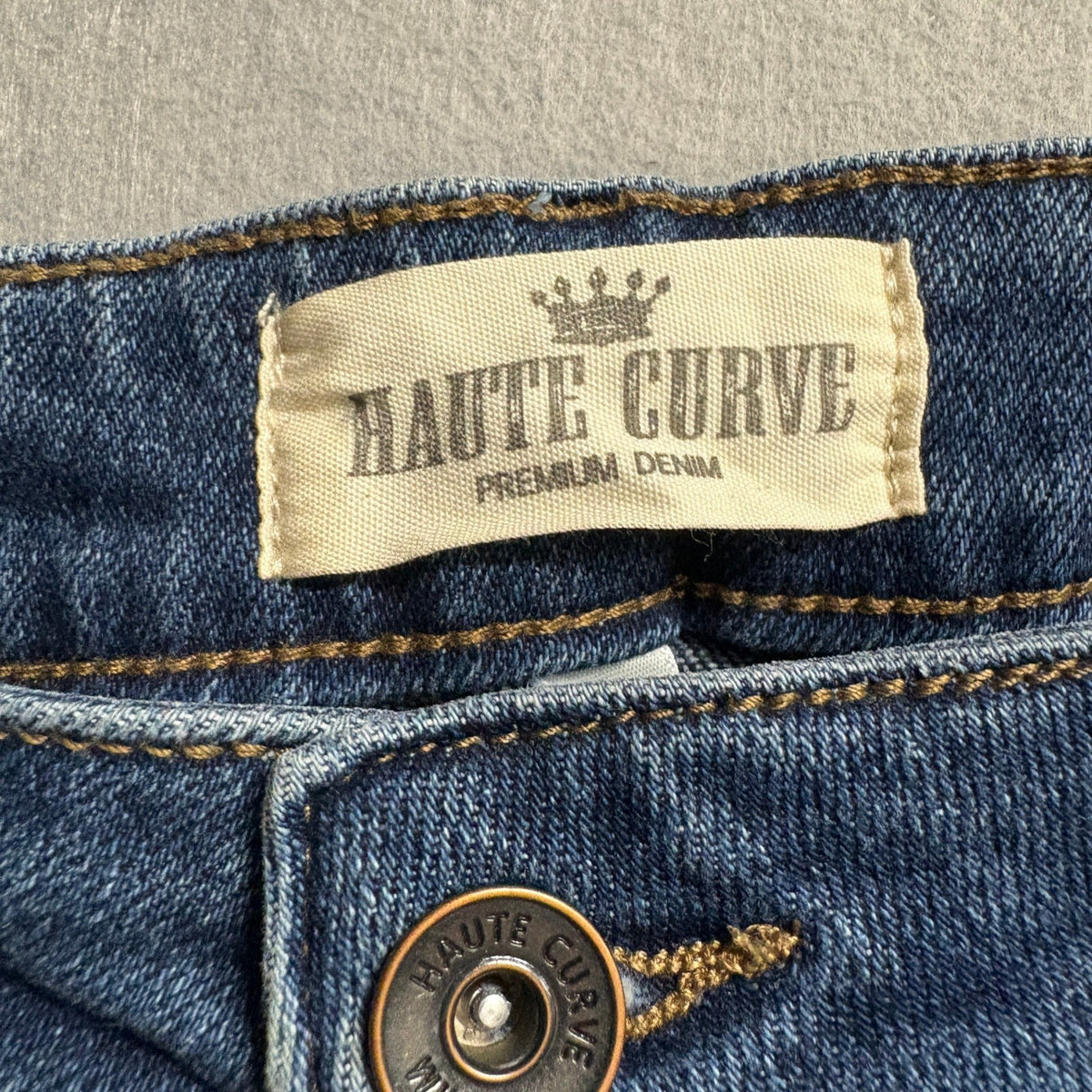 Haute Curve Premium Denim Distressed Skinny Jeans Womens Plus Size 18 Blue