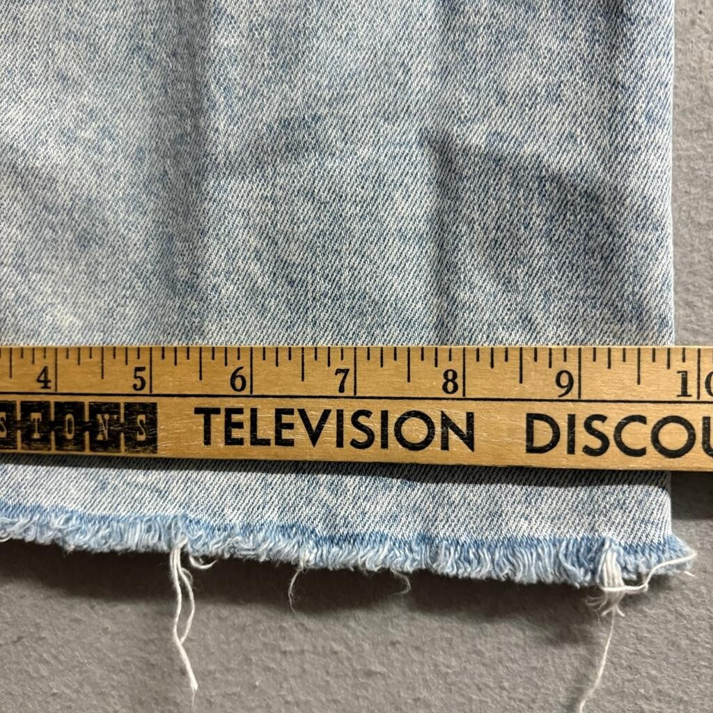 Old Navy Wide Leg Jeans Womens Size 4 Light Wash Denim Raw Hem High Rise Stretch