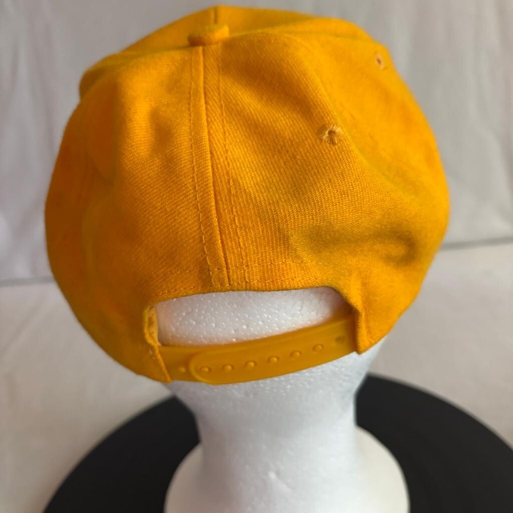 Vintage Nike Spellout Snapback Hat Yellow Kee & Ed Made in China Cap