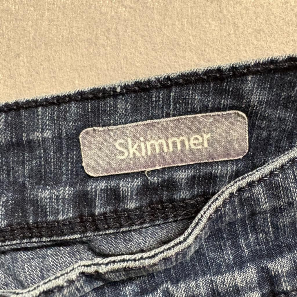 Gloria Vanderbilt Skimmer Denim Shorts Womens 10 Blue Cuffed Capri Bermuda