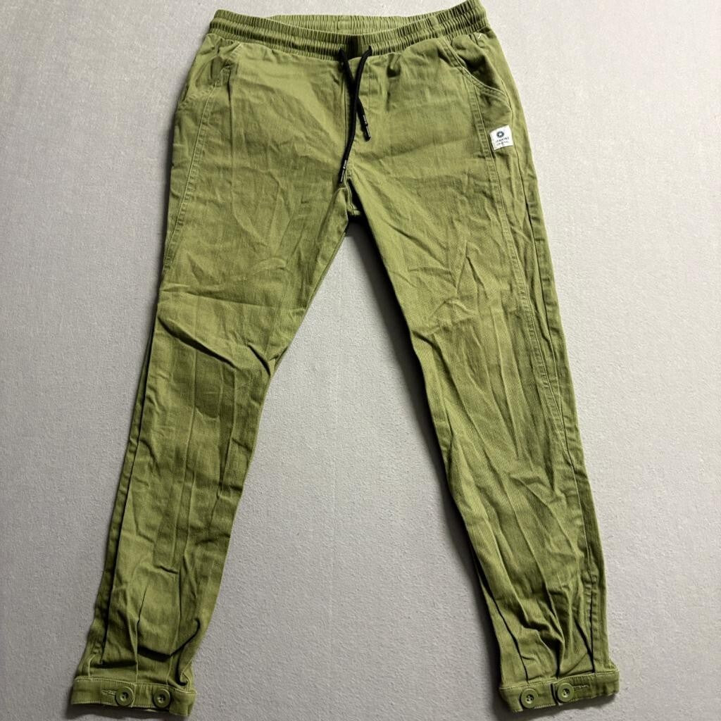 Reverb Jenkins Original Women Jogger Pants Medium Green Cotton Blend Drawstring