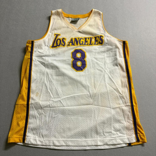 Kobe Bryant Los Angeles Lakers AGMI Jersey Mens XL White Mesh Number