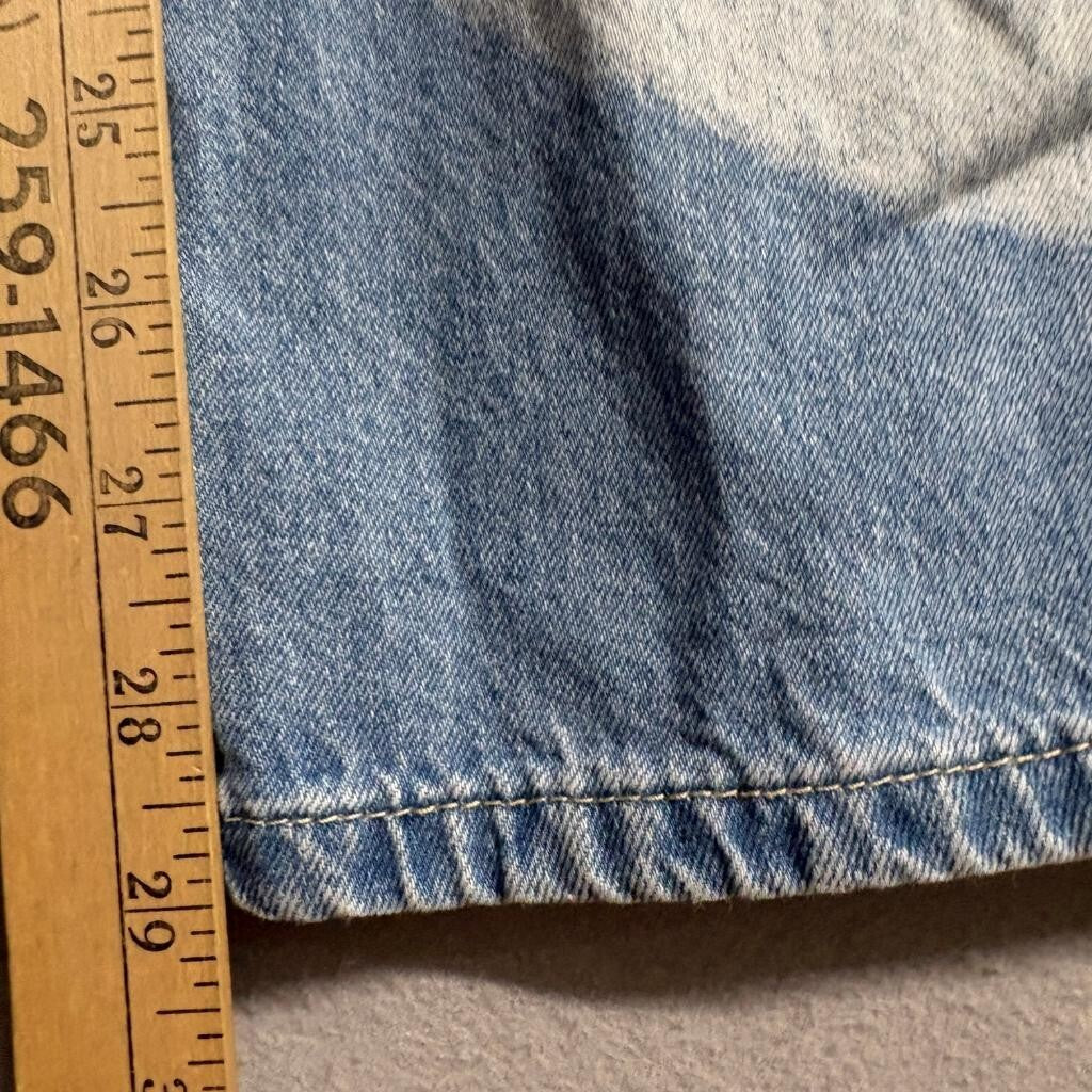 Shein Heart Print Wide Leg Jeans Womens US 4 Blue Denim High Rise Y2K