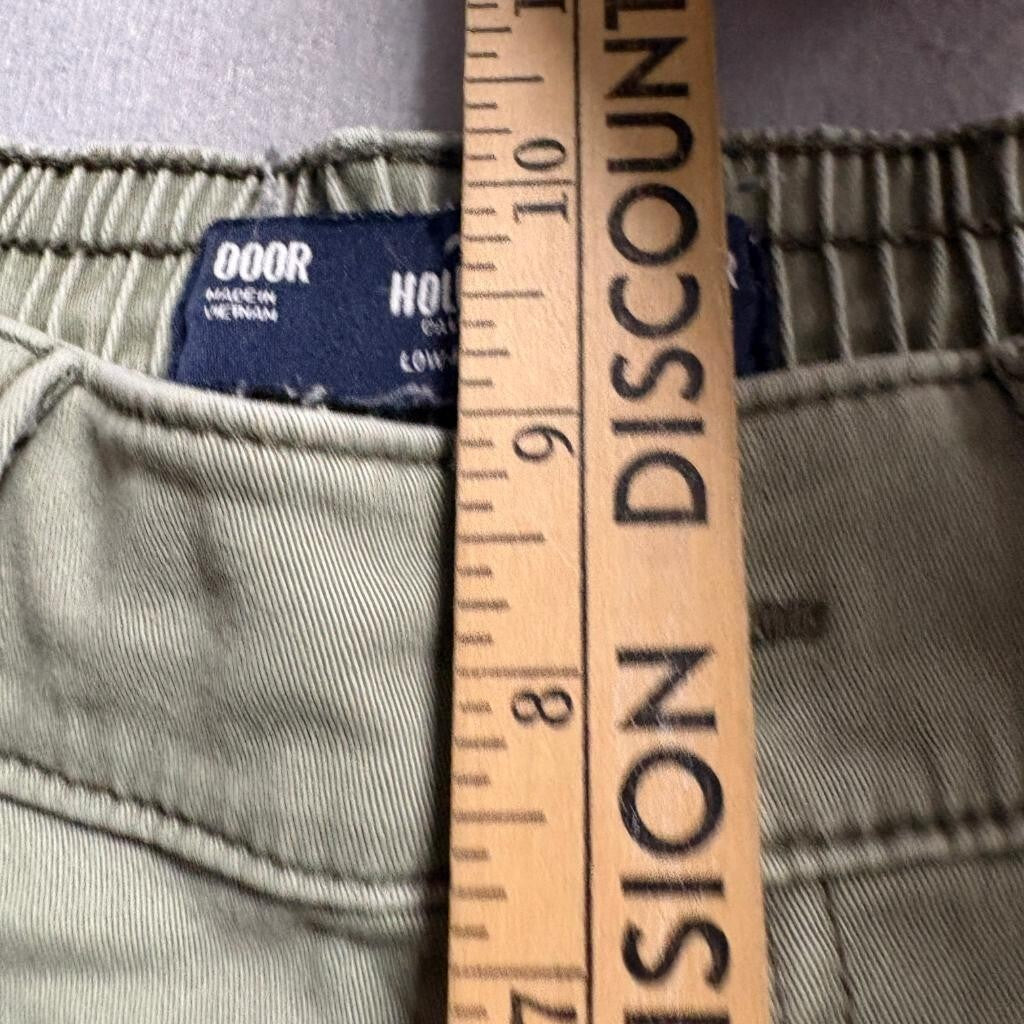 Hollister Low Rise Utility Cargo Pants Womens 23R Green Cotton Blend Wide Leg