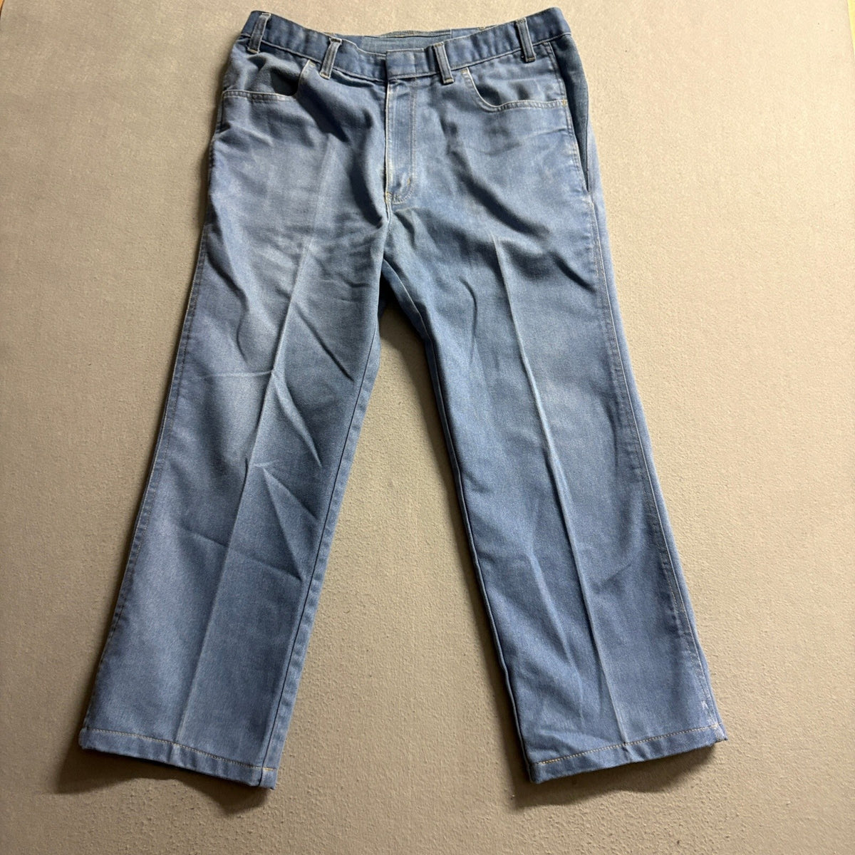 Vintage Towncraft Jeans Mens 32x25 Blue Denim Polyester Blend Straight Leg