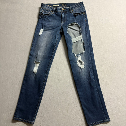 KUT from the Kloth Catherine Boyfriend Jeans Womens Size 0 Blue Distressed Denim