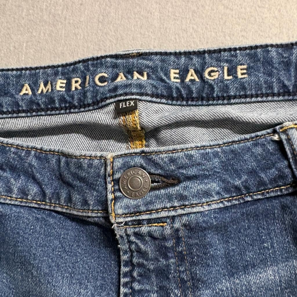American Eagle Slim Straight Flex Jeans Mens 40x30 Blue Denim Stretch Pants