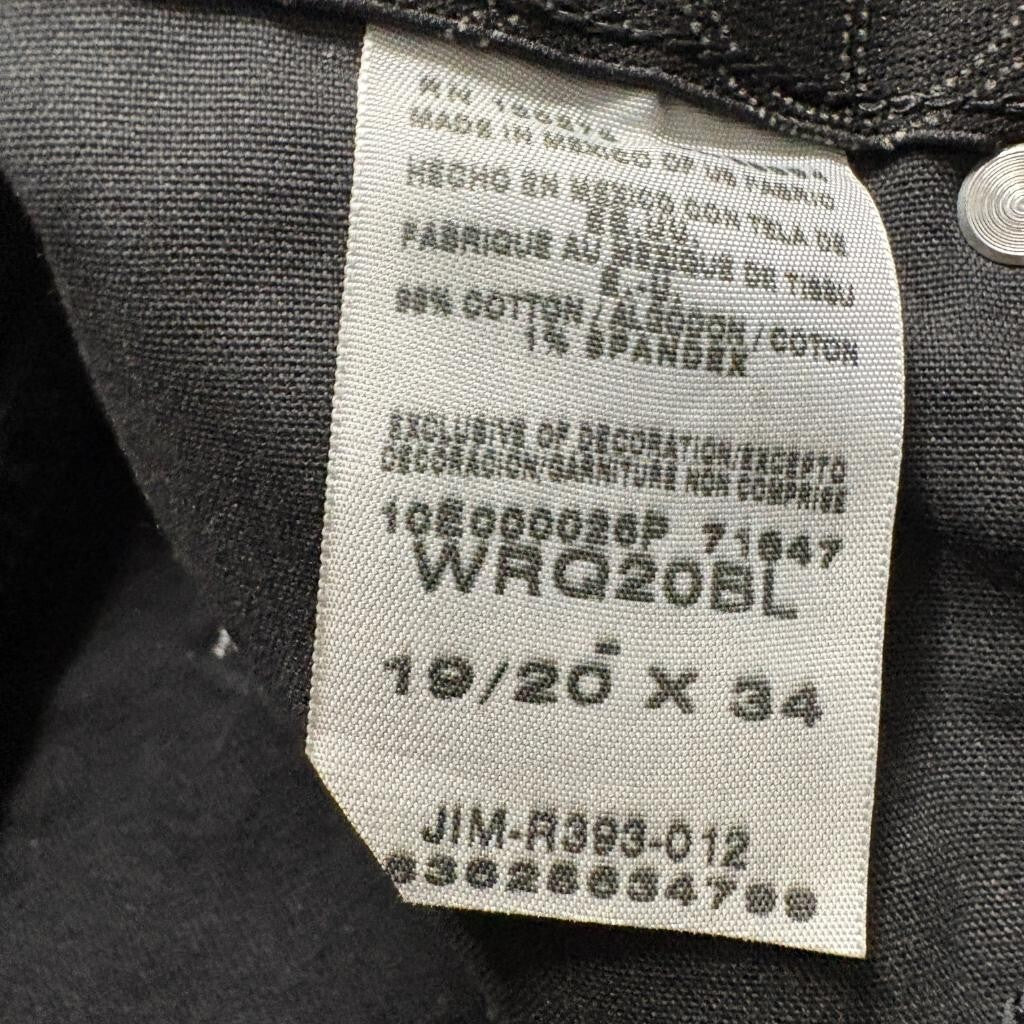 Wrangler Q-Baby Jeans Womens 19/20x34 Black No Gap Waistband Bootcut Stretch