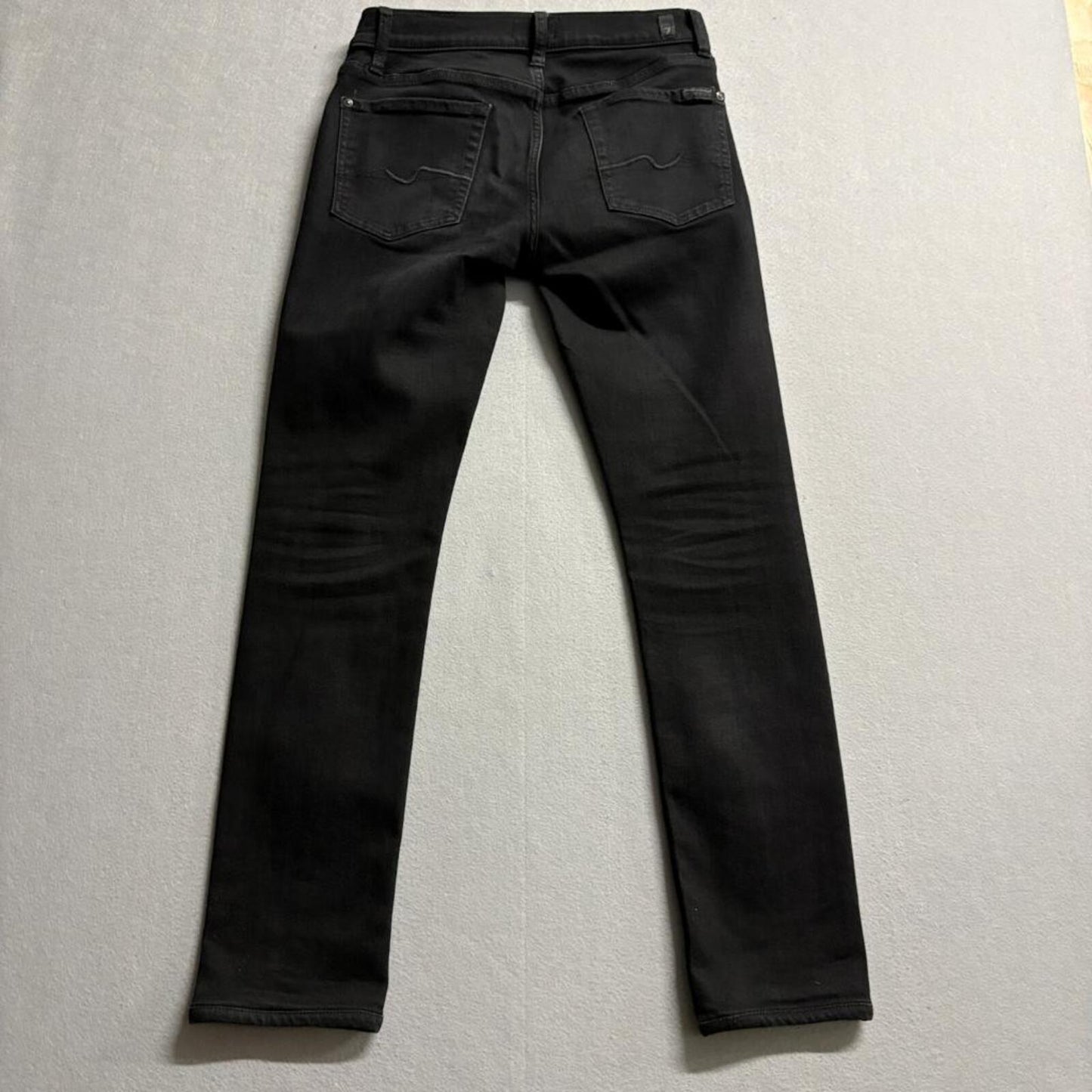 7 For All Mankind Slim Jeans Mens Size 30 Black Denim Pants Fits Like 29x29