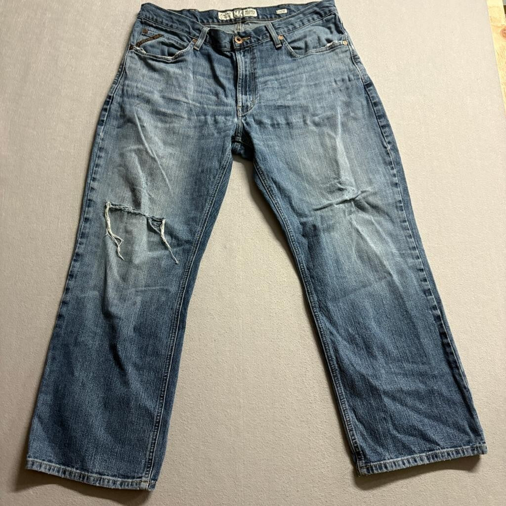 Ariat M4 Legacy Jeans Mens 36x30 Blue Distressed Relaxed Bootcut Denim