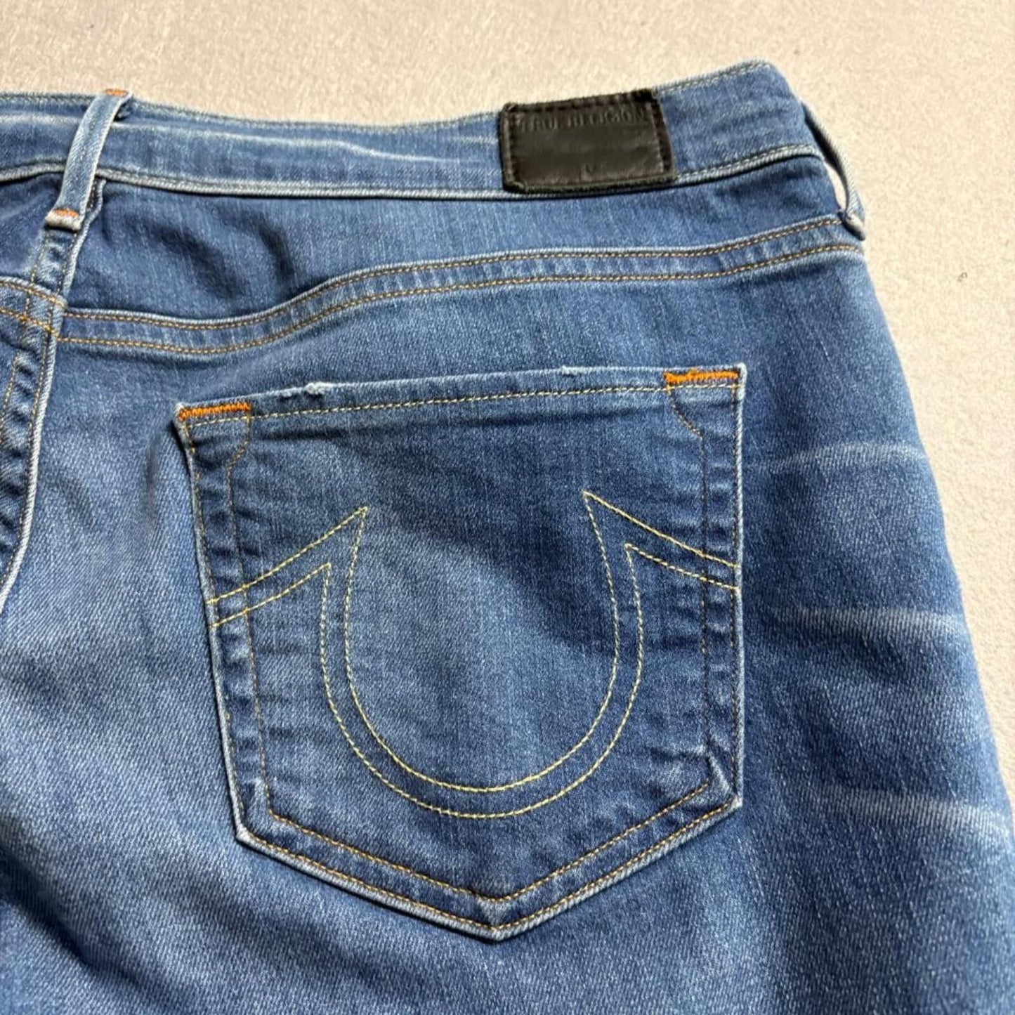 True Religion Casey Super Skinny Jeans Womens 32 Low Rise Blue Denim Stretch