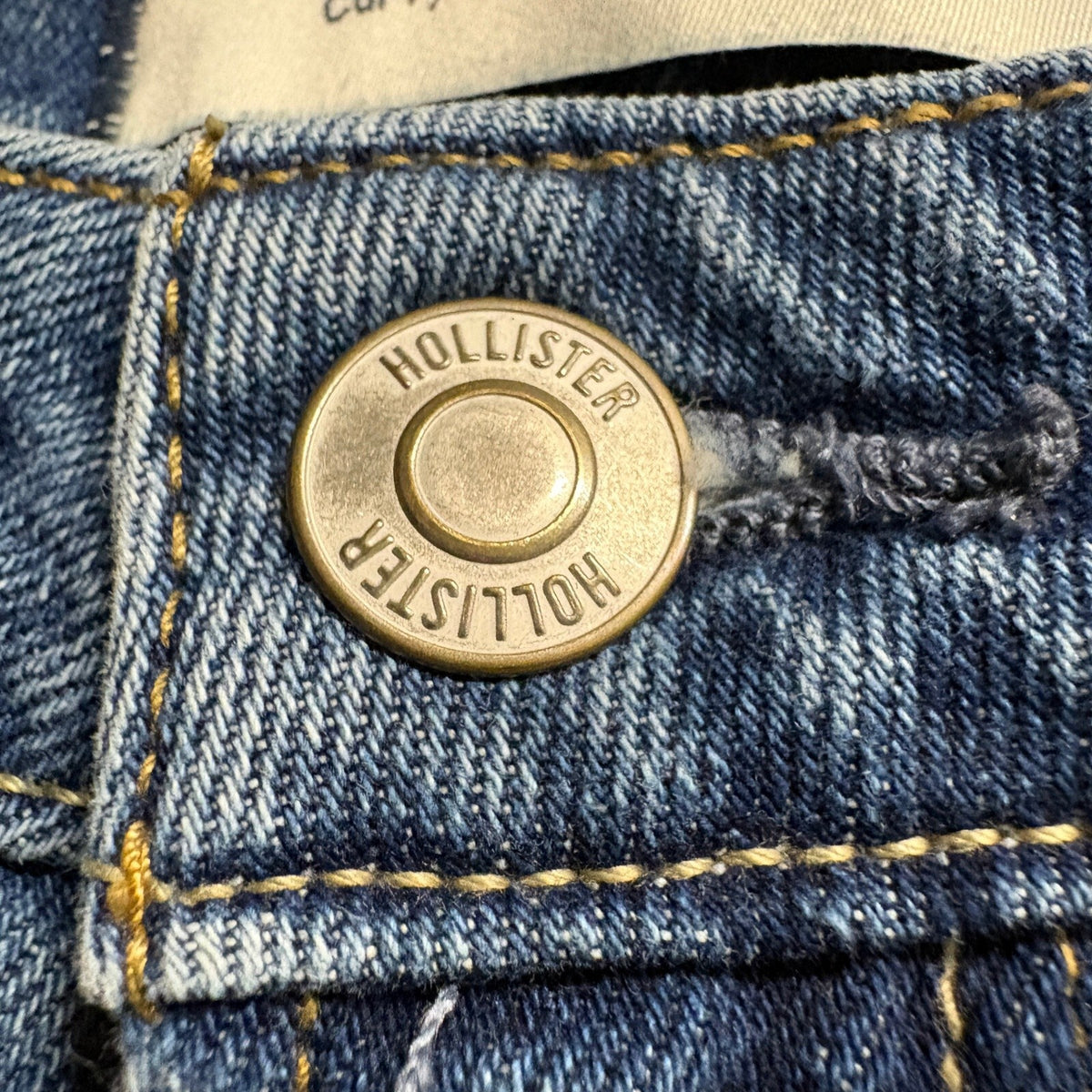 Hollister Curvy Ultra High-Rise Dad Jeans Womens 6R W28 Distressed Blue Denim