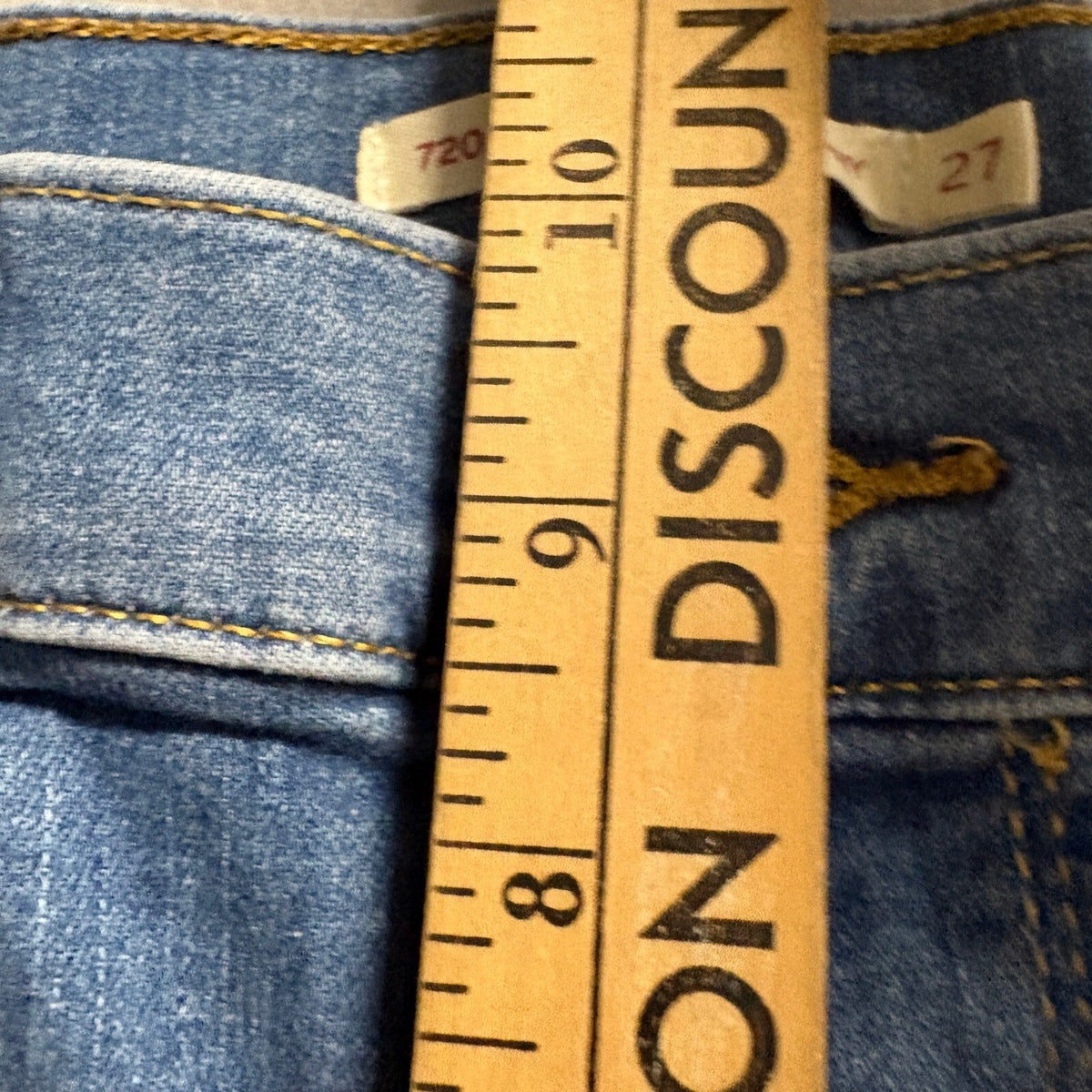 Levi's 720 High Rise Super Skinny Jeans Womens 27x30 Distressed Blue Denim