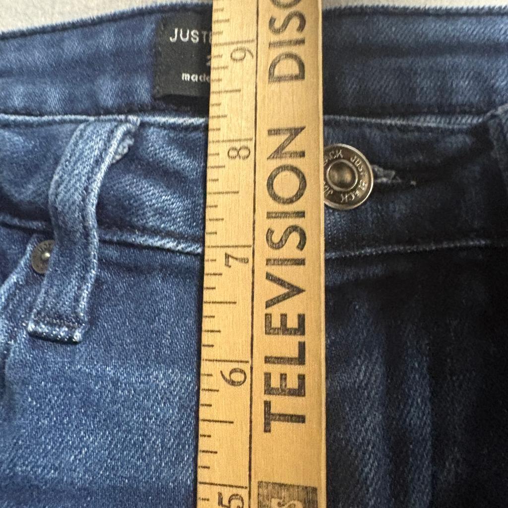 Just Black Denim Skinny Jeans Womens 24 Blue Frayed Raw Hem Made in USA Stretch
