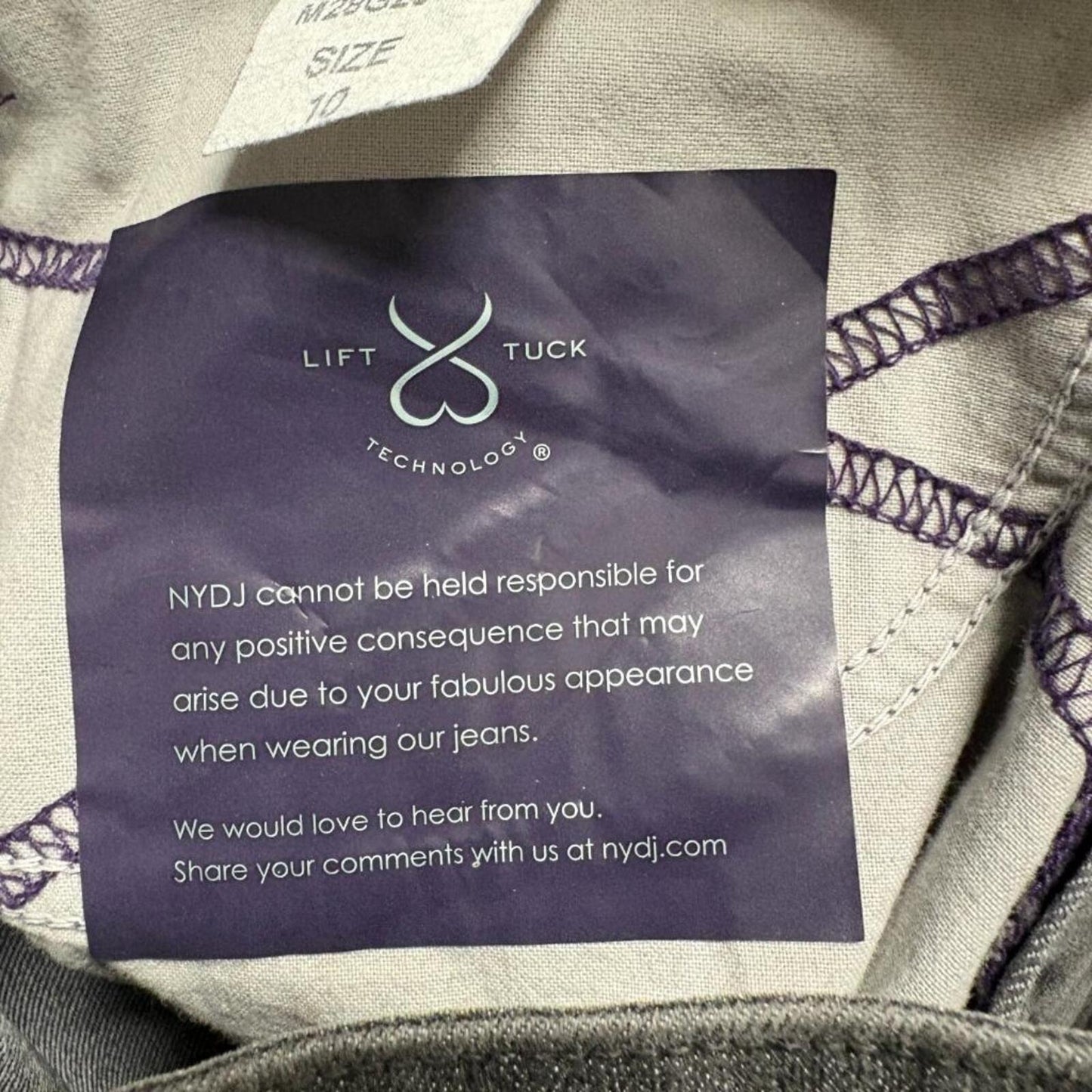 NYDJ Skinny Jeans Womens 10 Gray Lift Tuck Denim Stretch Made in USA