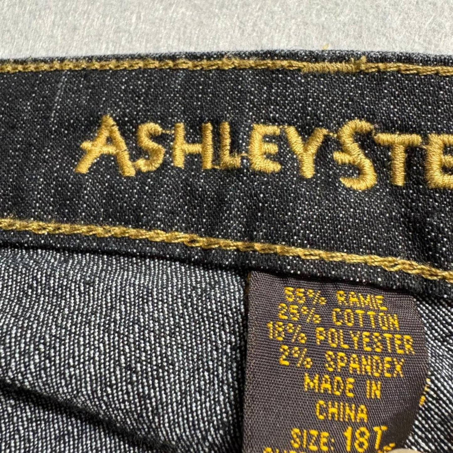 Ashley Stewart Jeans Womens 18T Dark Wash Straight Leg Stretch Denim Tall