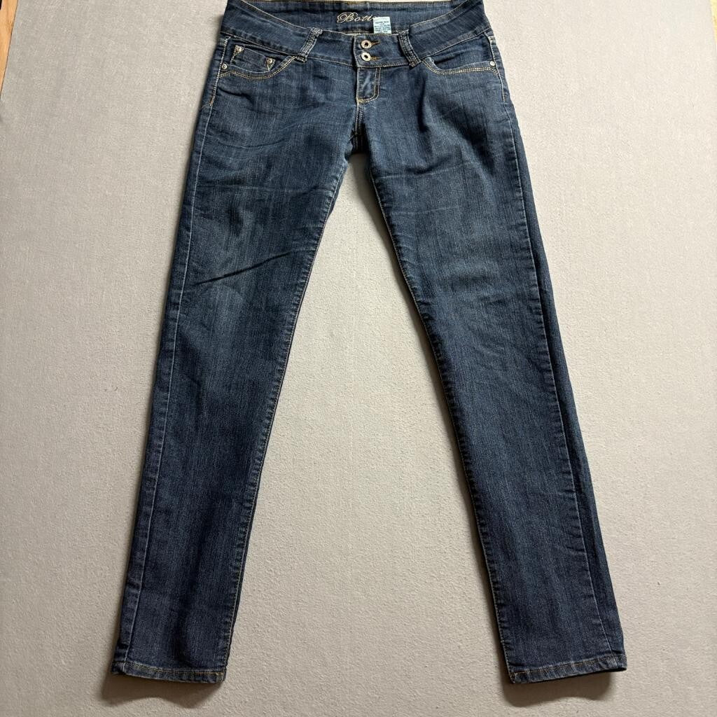 Botin Jeans Company Womens Size 9 Blue Denim Skinny Jeans Sequin Pockets Stretch