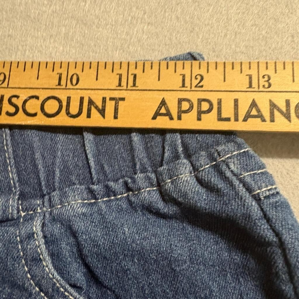 Unbranded Girls Wide Leg Jeans Size XS Blue Denim Elastic Waist Pull On Pants