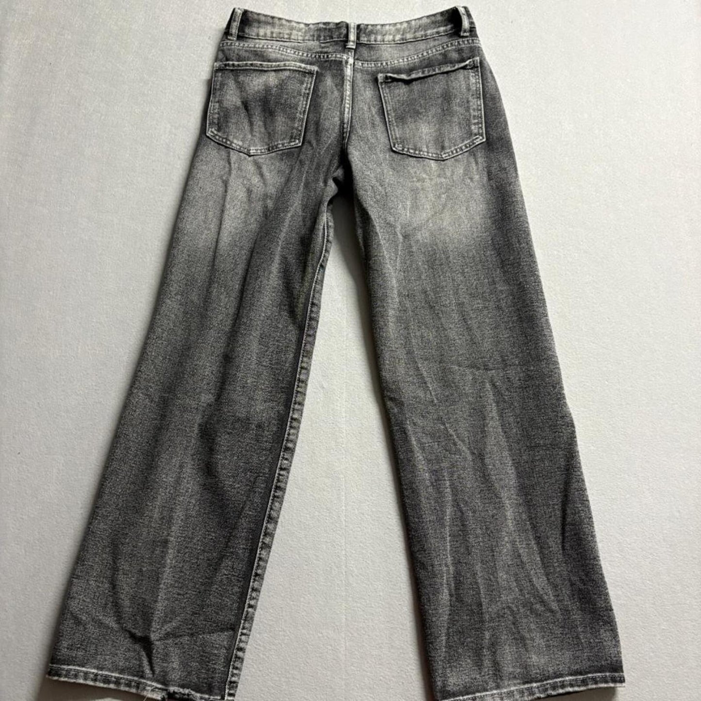 Shein Jeans Womens Size 6 Gray Acid Wash Wide Leg High Rise Denim Pants