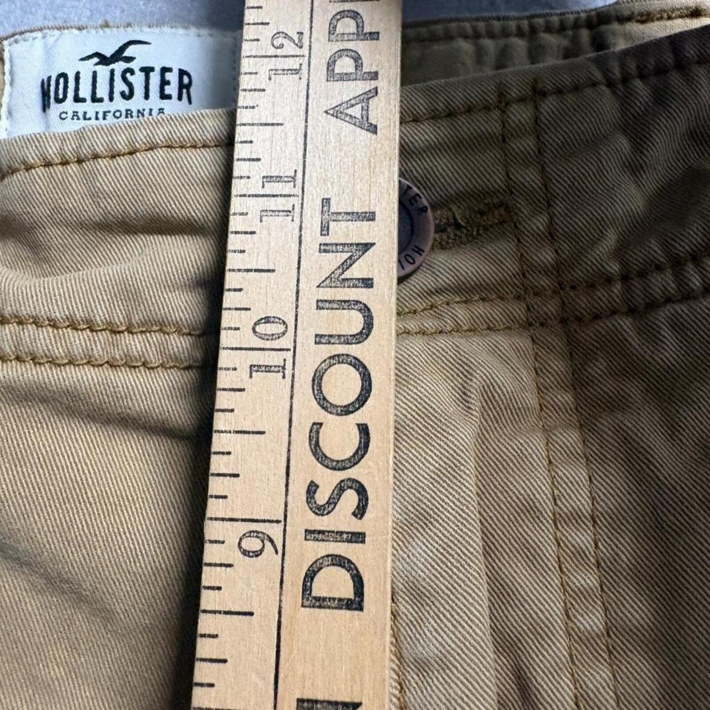 Hollister Cargo Pants Mens 36x32 Khaki Tan Stretch Cotton Straight Leg Utility