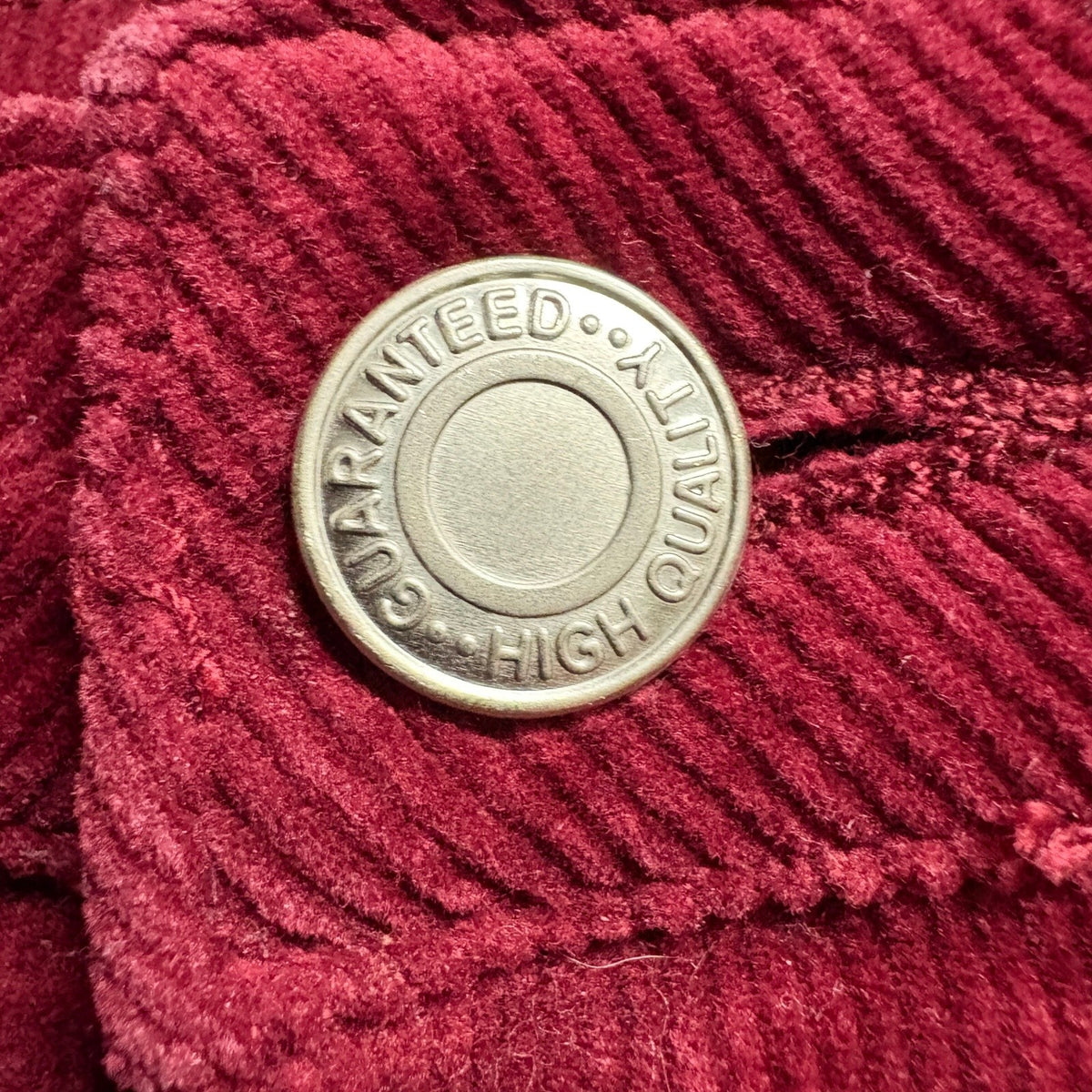 Saints & Hearts Corduroy Flare Pants Large Red Raw Hem High Rise Stretch Bell