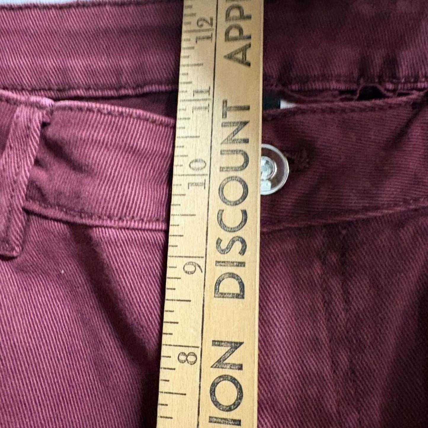 H&M Divided Women's Burgundy Flare Jeans Size 12 High Rise Stretch Maroon Denim