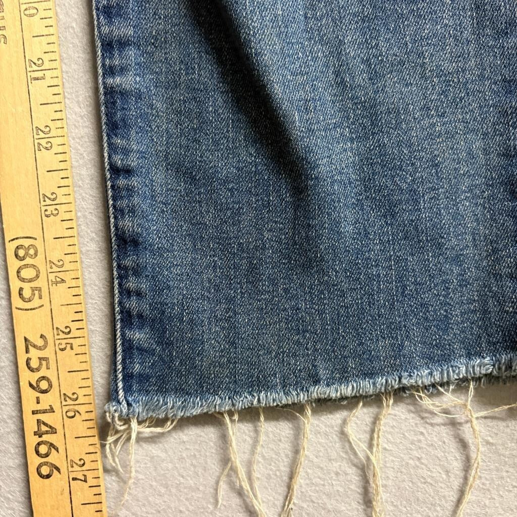 Wit & Wisdom Ab-Solution Straight Leg Jeans Womens Size 2 Blue Raw Hem Stretch