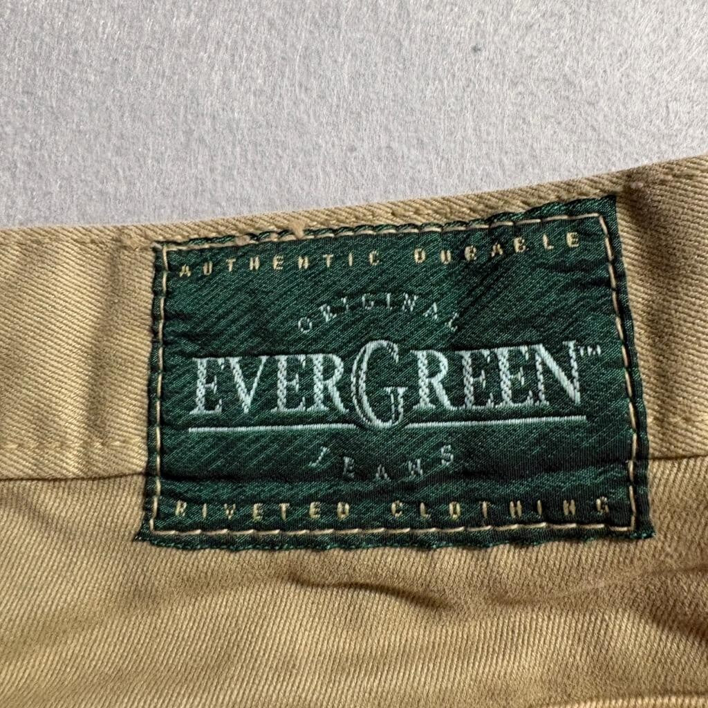 Evergreen Jeans Mens 38 Regular Khaki Brown Cotton Loose Straight Chino Pants