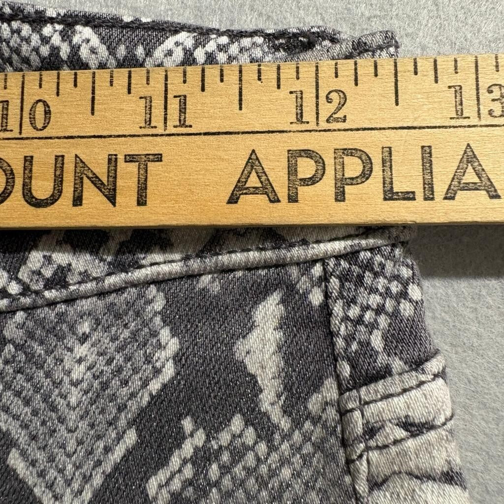 Hudson Jeans Womens 24 Gray Black Snakeskin Print High Rise Skinny Denim Pants
