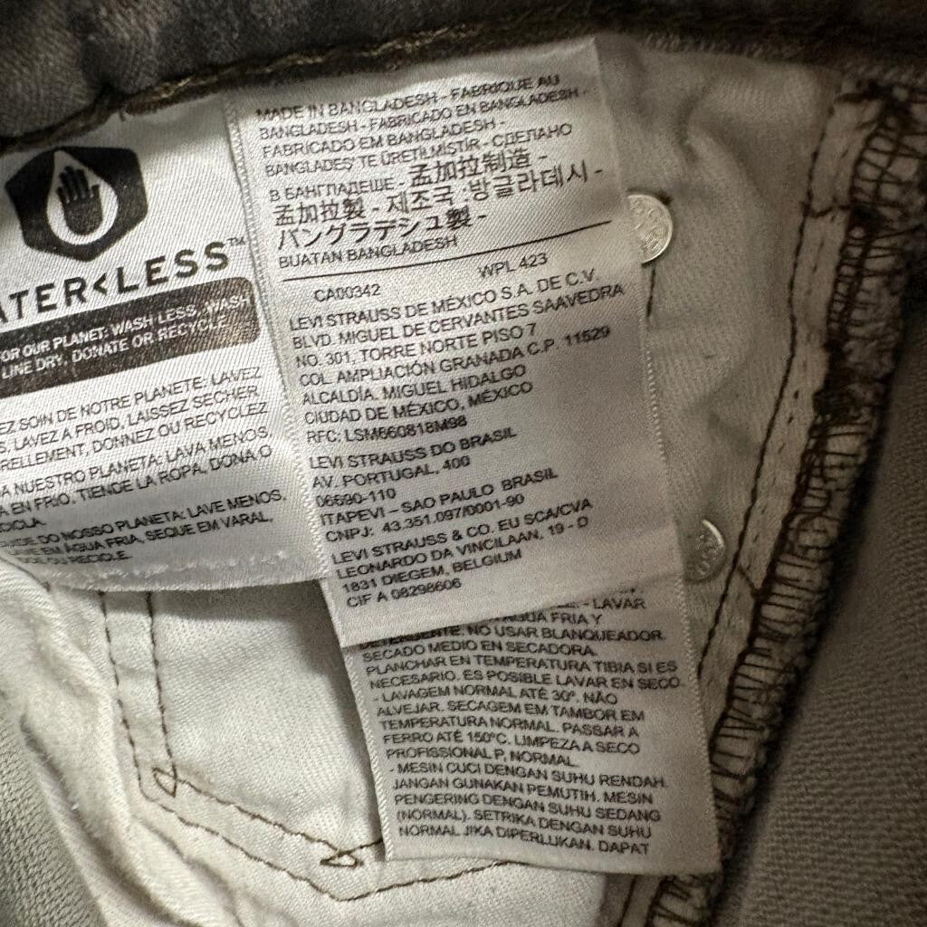 Levi's 511 Slim Jeans Mens 29x32 Olive Green Stretch Denim Pants