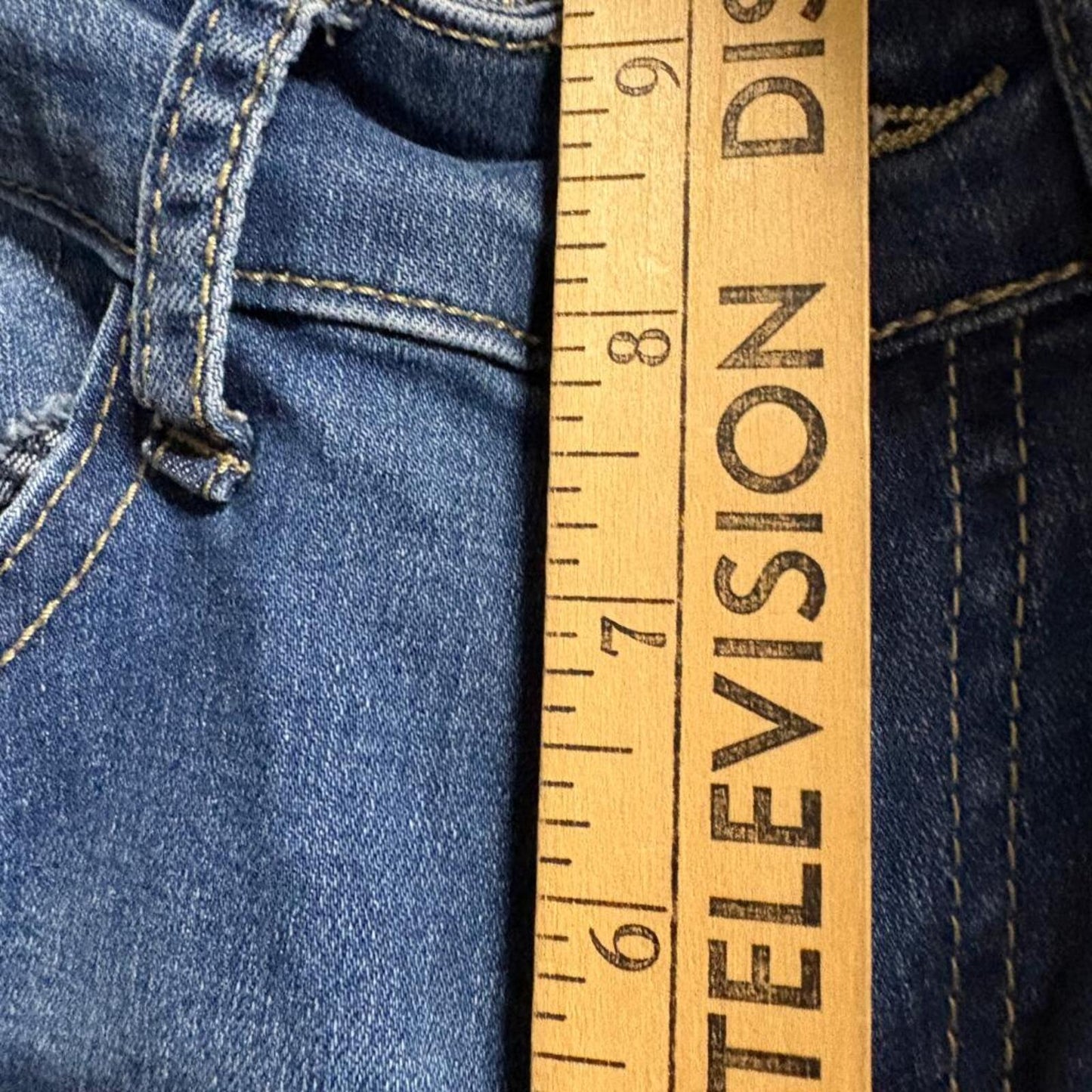 Celebrity Ace Distressed Flare Jeans Womens Size 5/27 Blue Denim Ripped Knee