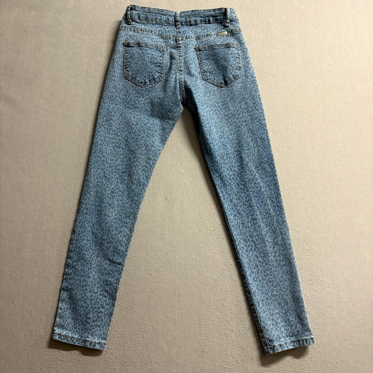 Angels of Difference Skinny Jeans Womens Size 6 28 Blue Leopard Print Denim