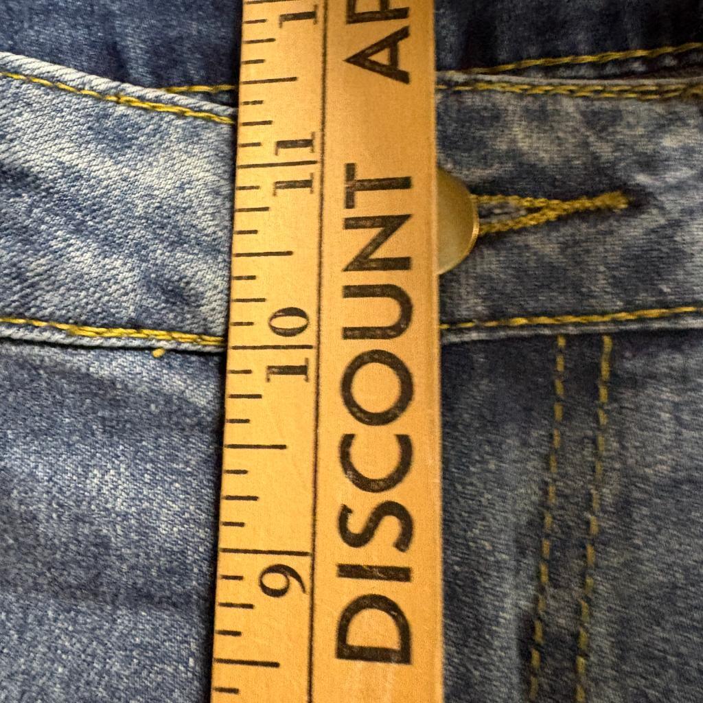 Unbranded Wide Leg Crop Jeans Womens Size 8 Blue Denim Raw Hem High Rise Stretch