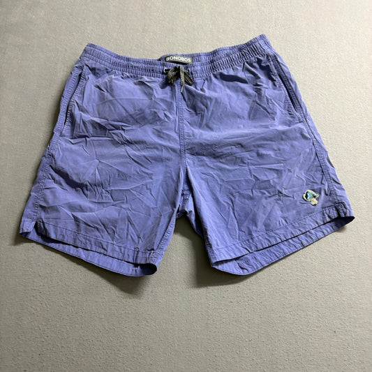Bonobos Mens Swim Trunks Size Large Purple 7 Inch Inseam Fish Patch Board Shorts