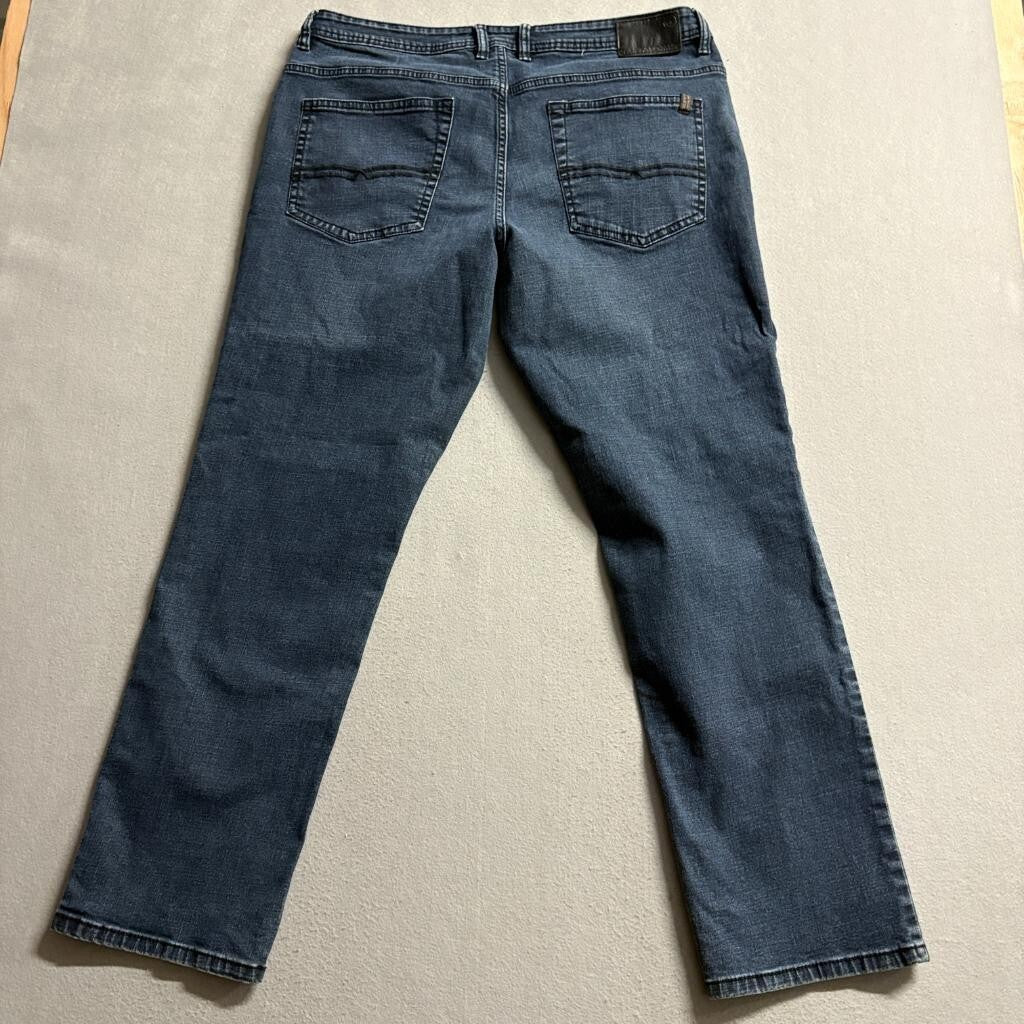 Buffalo David Bitton Jackson-X Straight Stretch Jeans Mens 38x32 Dark Wash Blue