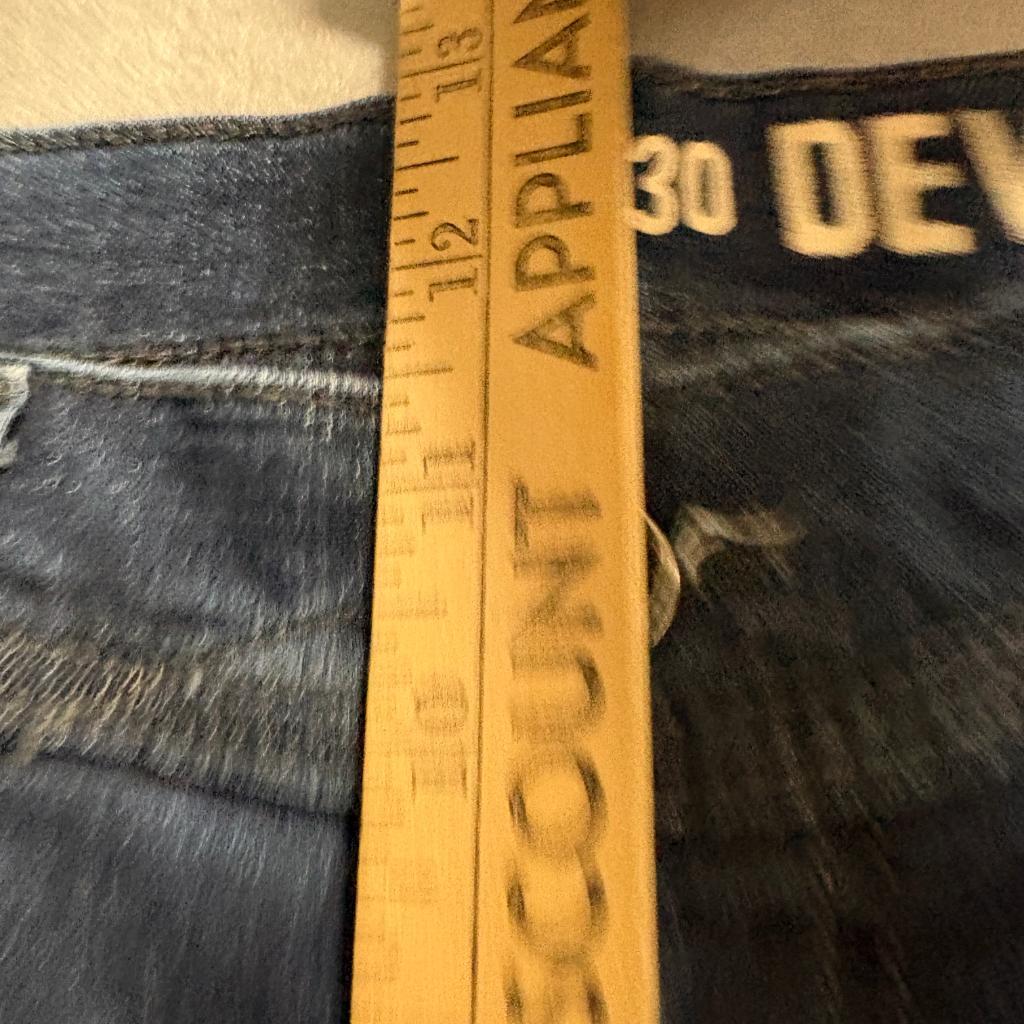 Devil-Dog Dungarees Slim Straight Jeans Mens 36x30 Blue Stretch Denim