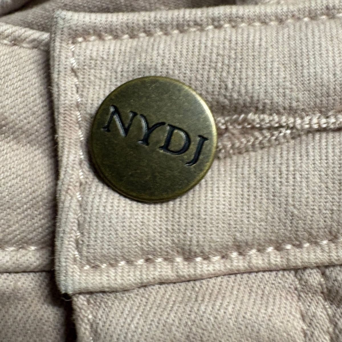 NYDJ Sheri Slim Jeans Womens Size 4 Beige Pink Stretch Front Seam Denim